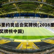 2016里约奥运会奖牌榜(2016里约奥运会奖牌榜中国)